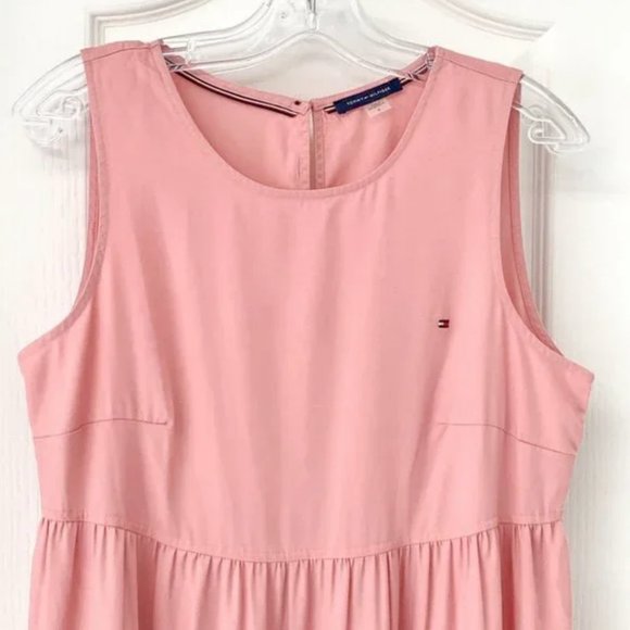 Tommy Hilfiger - Pink Tencel Tiered Dress - Picture 6 of 15